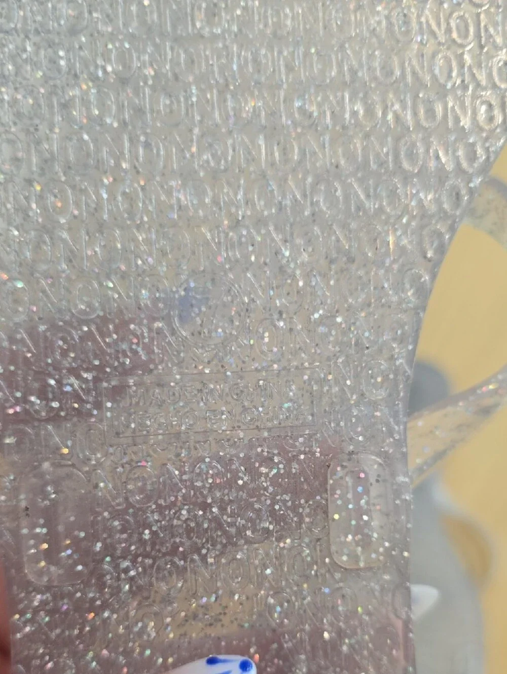 Old Navy Clear Glitter Jelly Sandals